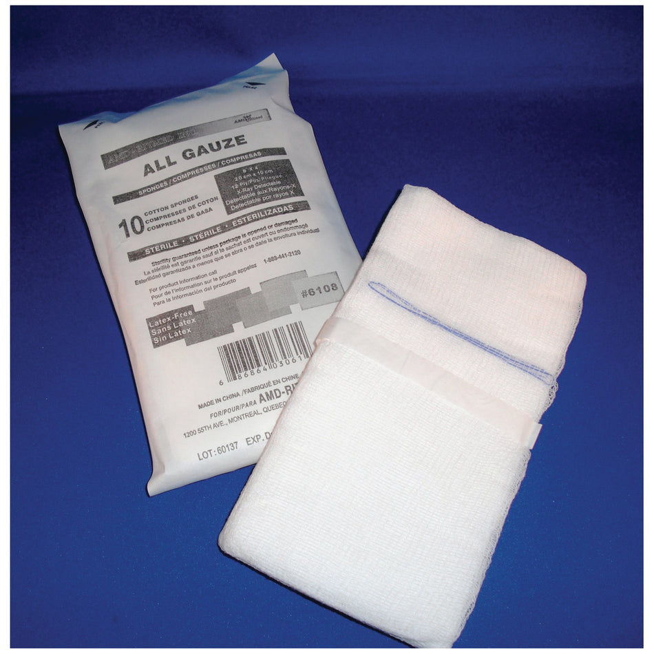 Amd Medicom Sterile Sponges - X-Ray Detectable Gauze