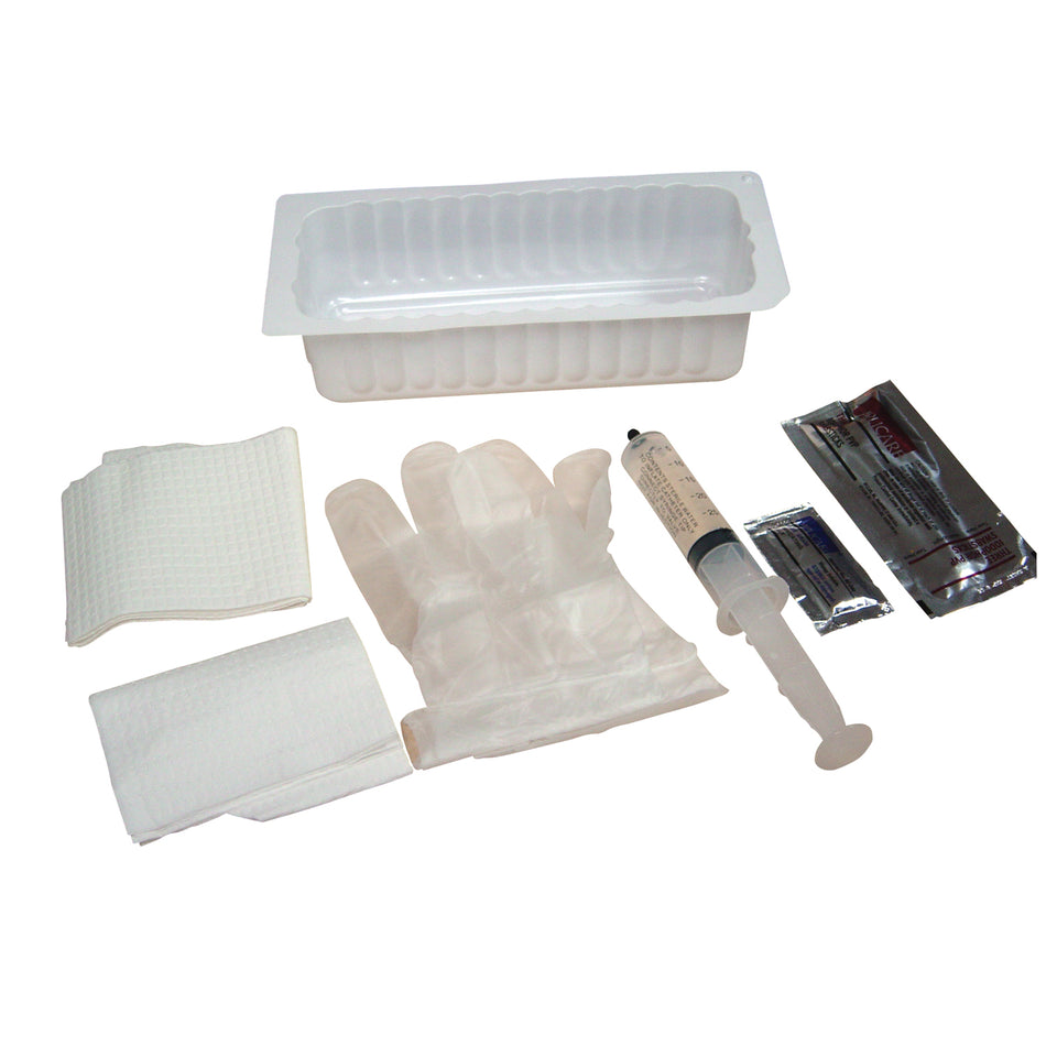 Amsino Amsure Foley Insertion Tray - Prefilled 10CC Syringe with BZK Swabsticks