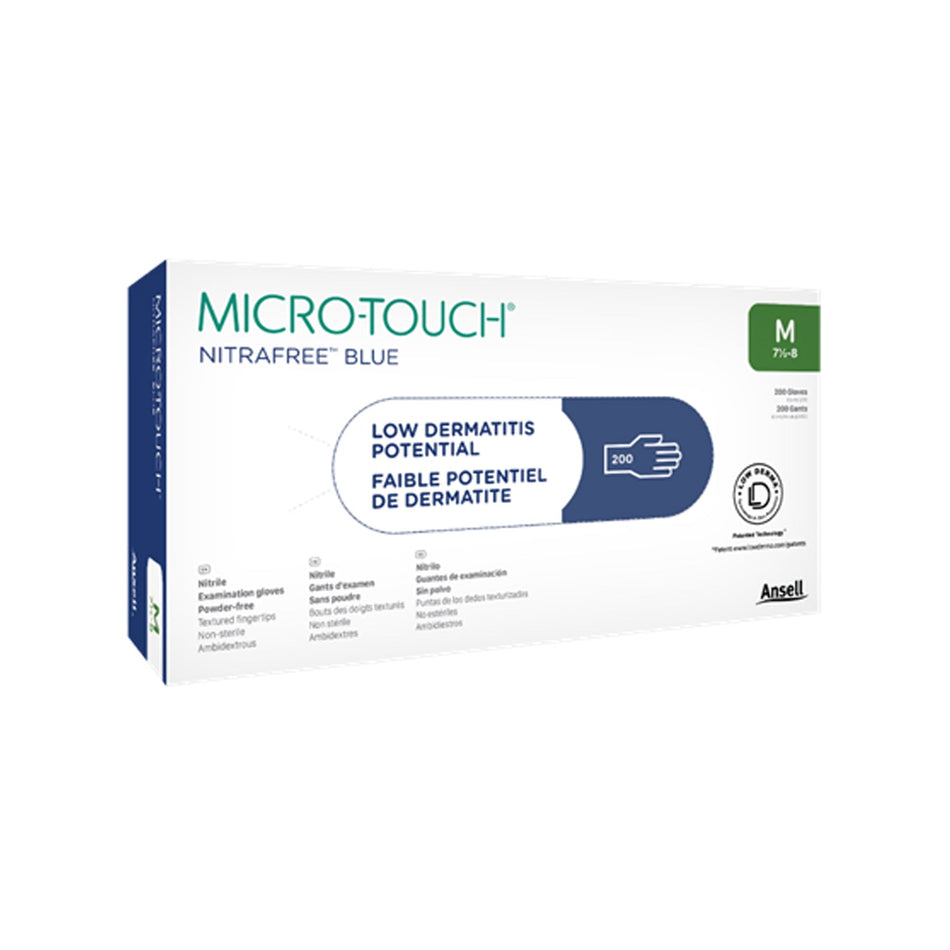 Ansell Micro-Touch Nitrafreetm Blue (X-Large, 180/BX)