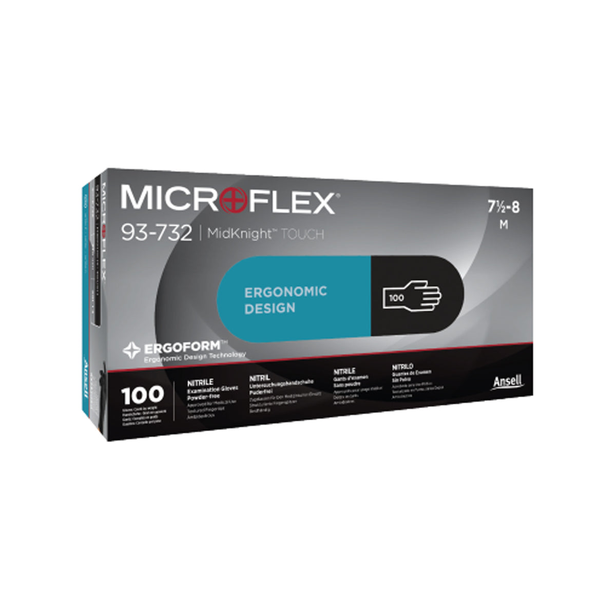 Ansell Microflex Midknight Touch Nitrile Exam Gloves