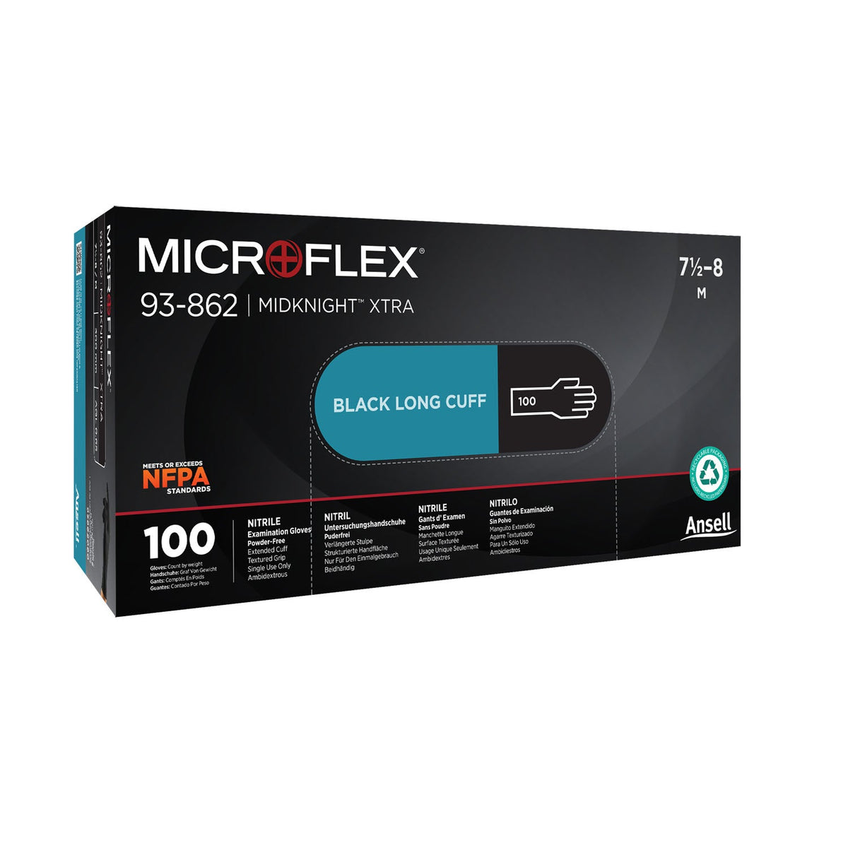 Ansell Microflex Midknight Xtra Laboratory Gloves