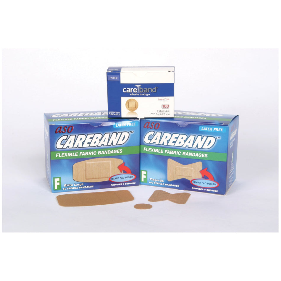 Aso Carebandtm Fabric Adhesive Strip Bandages - Fingertip