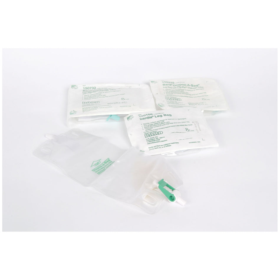Bard Dispoz-a-Bag Leg Bags - Flip-Flo Valve, 32 oz