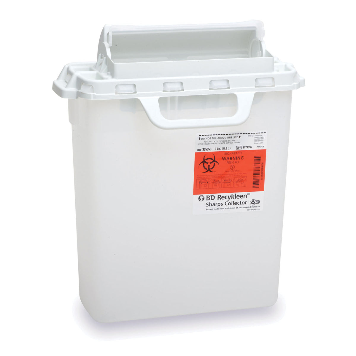 BD Recykleen Sharps Collectors - 3 Gallon, Red