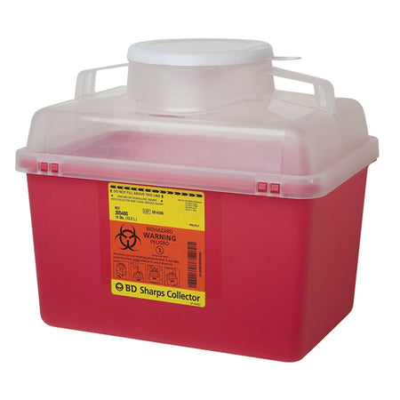 BD Multi-Use Nestable Sharps Collectors - 14 Qt, Large Funnel Cap