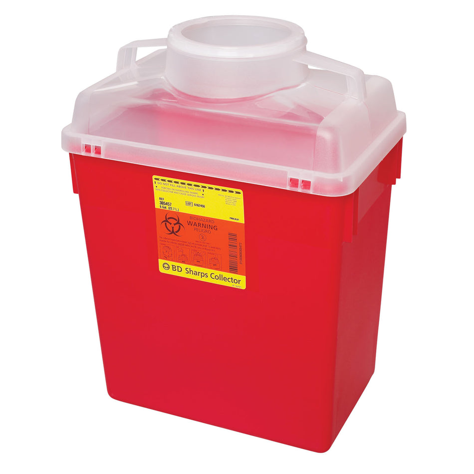 BD Multi-Use Nestable Sharps Collectors - 8 Qt, Funnel Cap