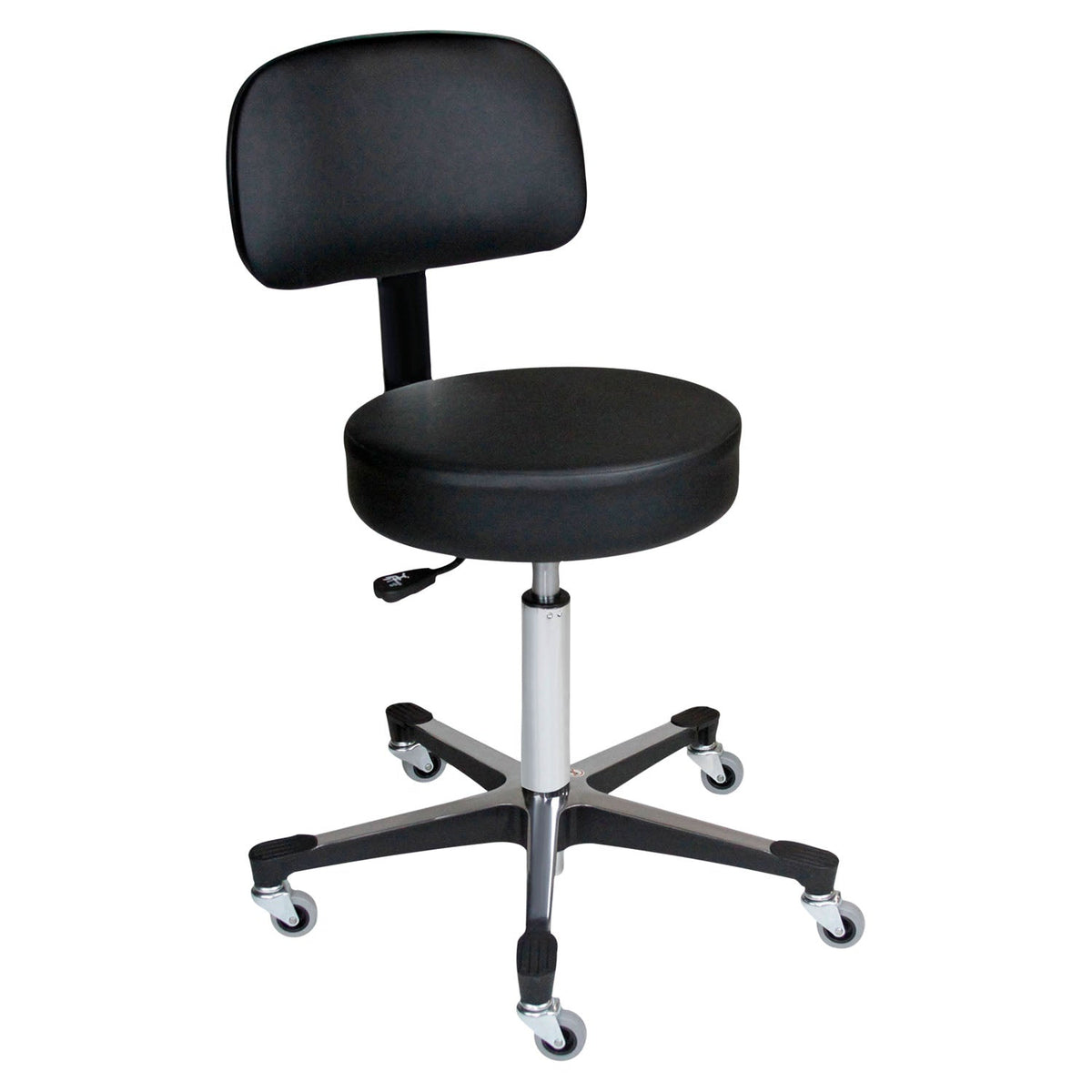 Blickman Pneumatic Exam Stools with Backrest - Aluminum Base