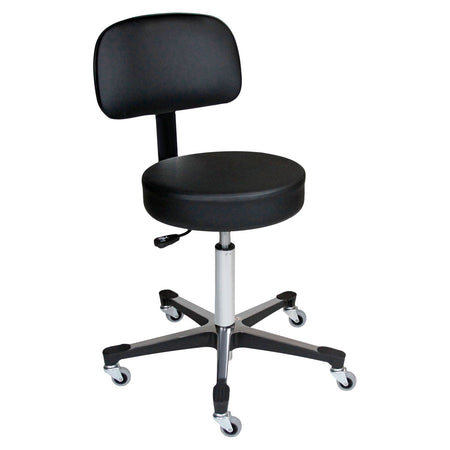 Blickman Pneumatic Exam Stools with Backrest - Aluminum Base