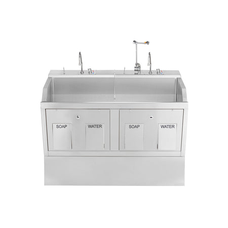 Blickman Scrub Sinks - Lodi Series - Pedestal Mounted Without Soap Dispenser - With Eyewash and Digital Timer