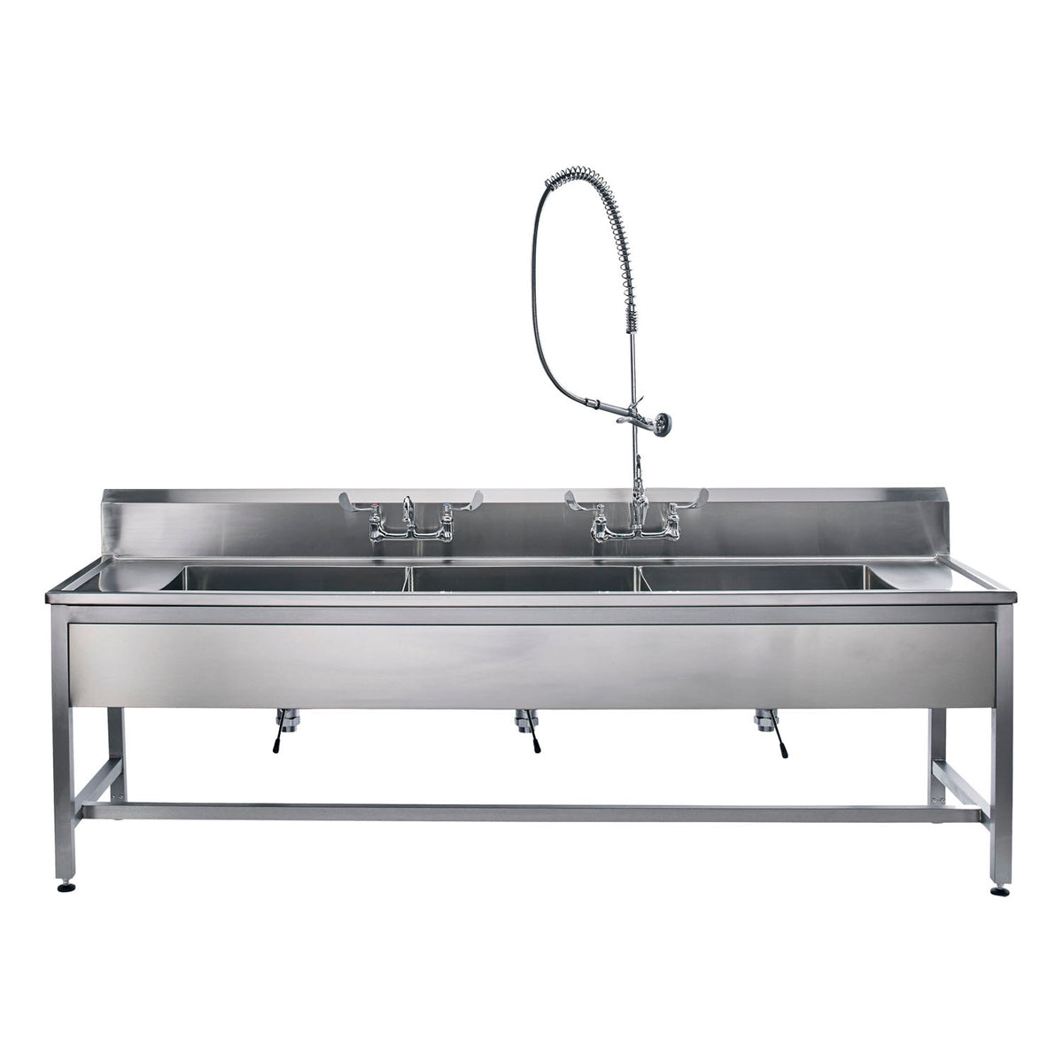 Blickman Decontamination Stations - Stainless Steel SQ Tube Base with Waste Lever Drain