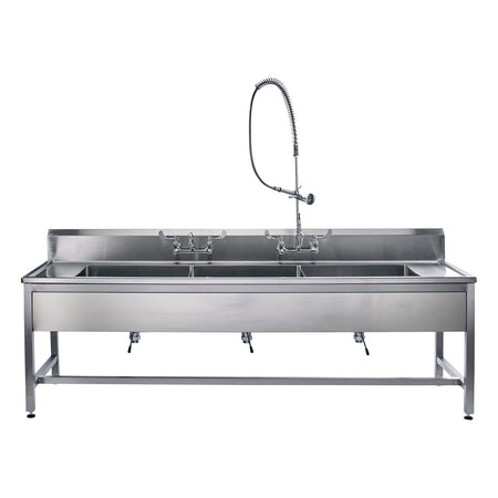 Blickman Decontamination Stations - Stainless Steel SQ Tube Base with Waste Lever Drain
