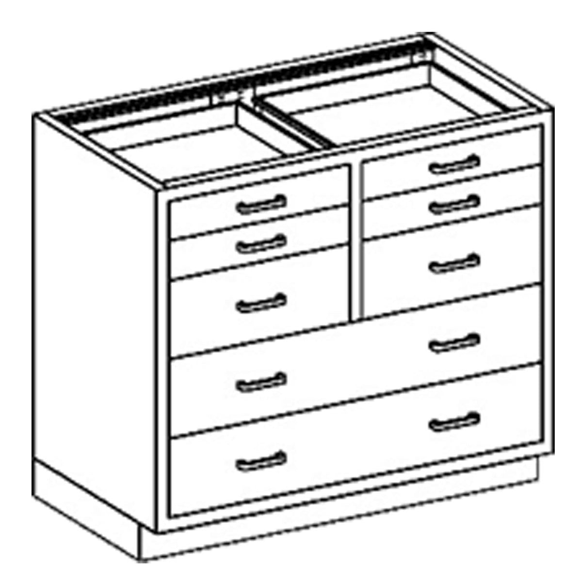 Blickman Case Cabinets - 35" Width with 1/8-1/2 Drawers