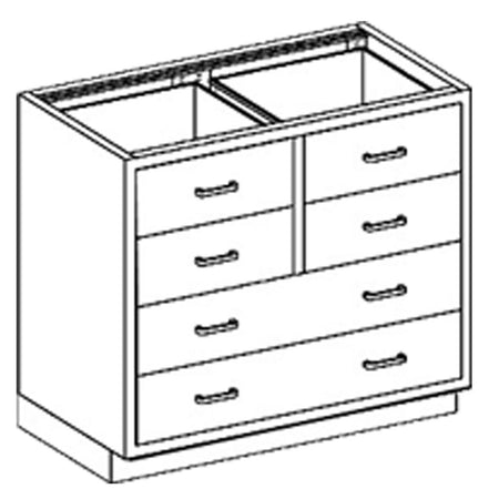 Blickman Case Cabinets - 35" Width with 1/4-1/2 Drawers