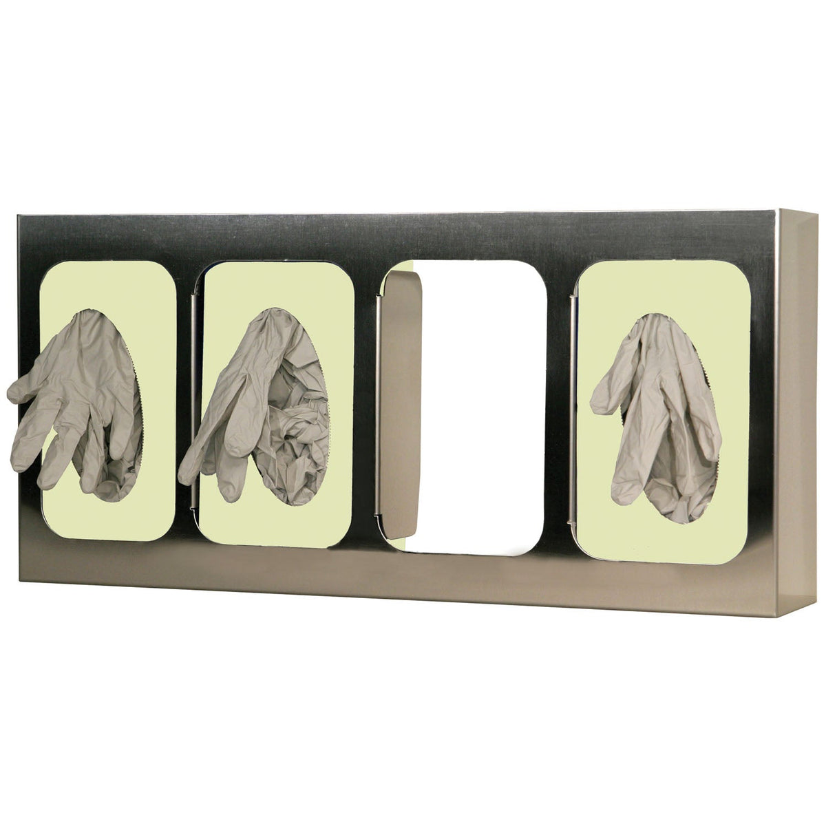 Marketlab Bowman Glove Box Dispensers - Quad Stainless Steel with Dividers