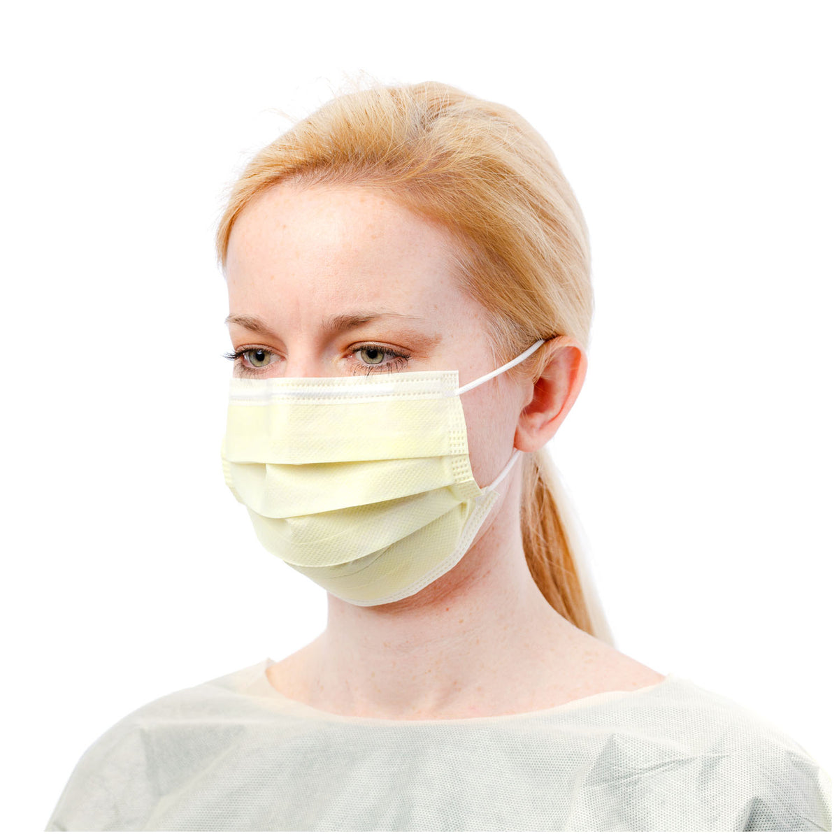Cardinal Health Secure-Gard Procedure Masks - Tissue Inner Layer, Yellow