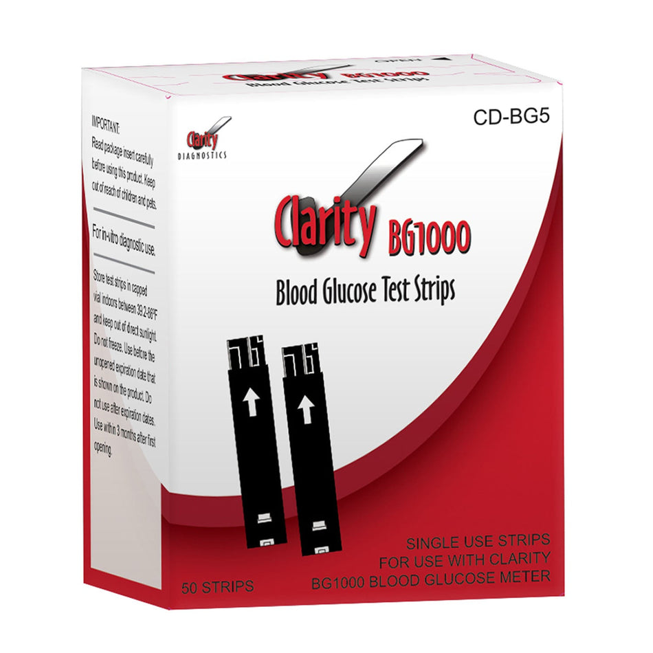 Clarity Diagnostics Glucose - BG1000 Blood Meter Strips