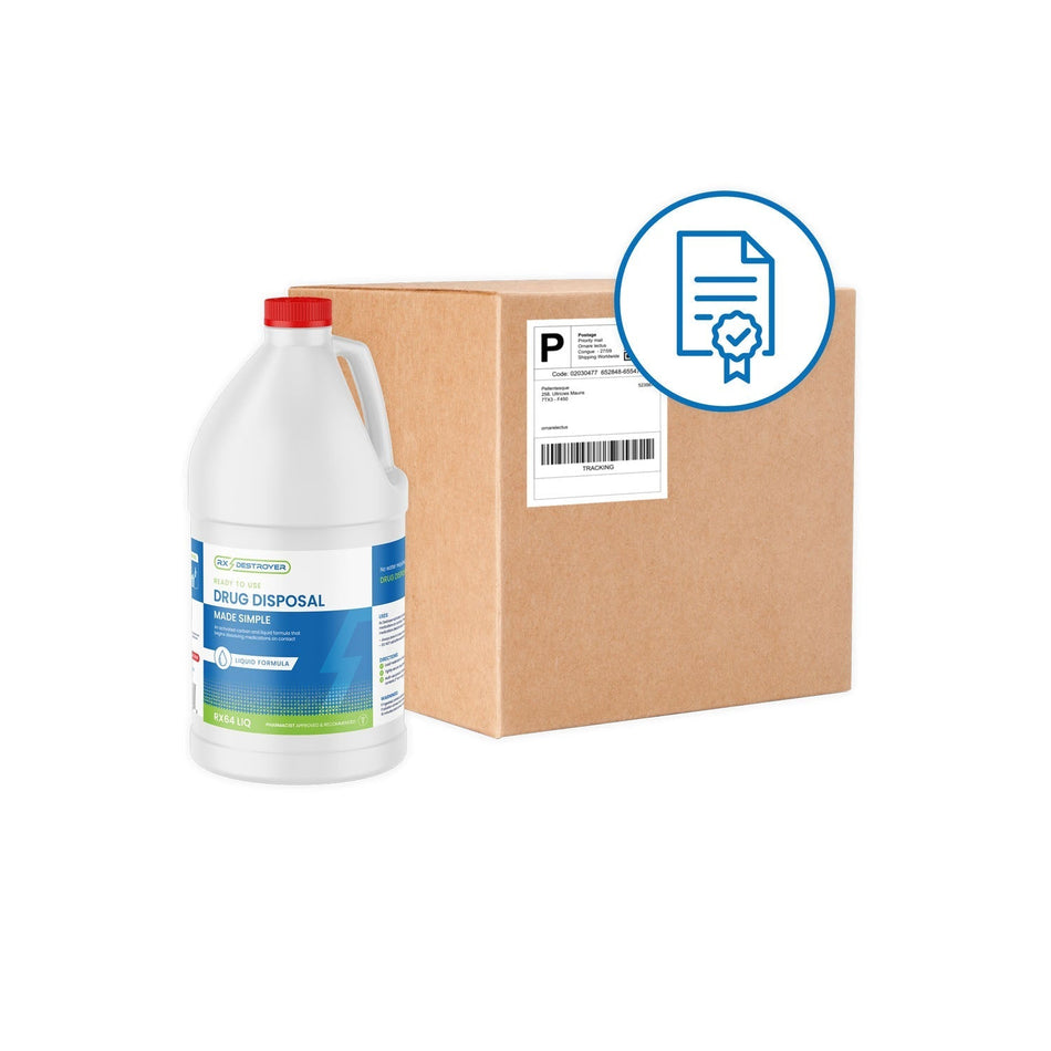 C2R Global RX Destroyer Bottles - Liquid Meds Only Formula with Hardener Packets (64 oz Bottles)