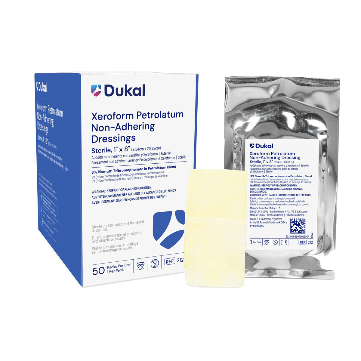 Dukal Alba Xeroform Petrolatum Gauze Dressings - Standard Packaging