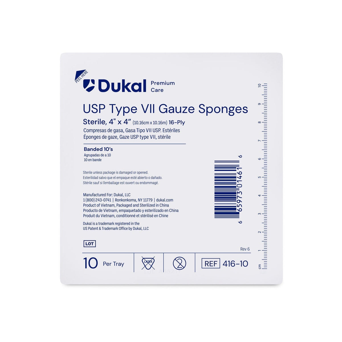 Dukal Woven Cotton Gauze Sponges - Sterile (Packaged in Trays) - 4" x 4" - 16-Ply