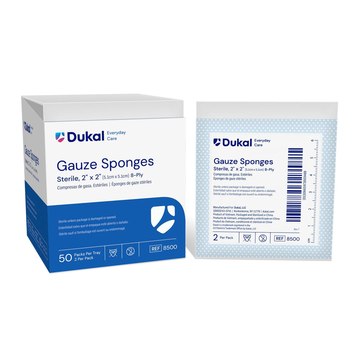 Dukal Basic Gauze Sponges - Sterile 8-Ply