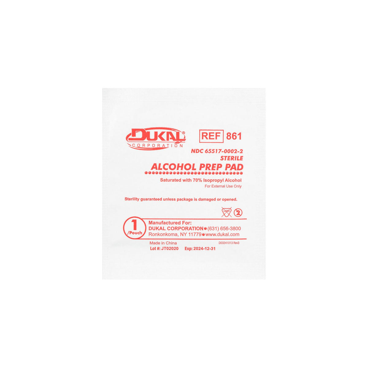 Dukal Alcohol Pads - Large, Sterile
