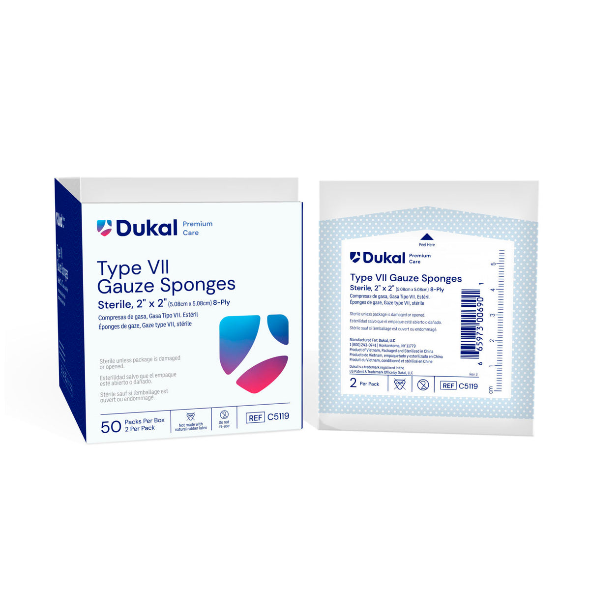 Dukal Calibertm Gauze Sponges - Sterile 2" x 2"