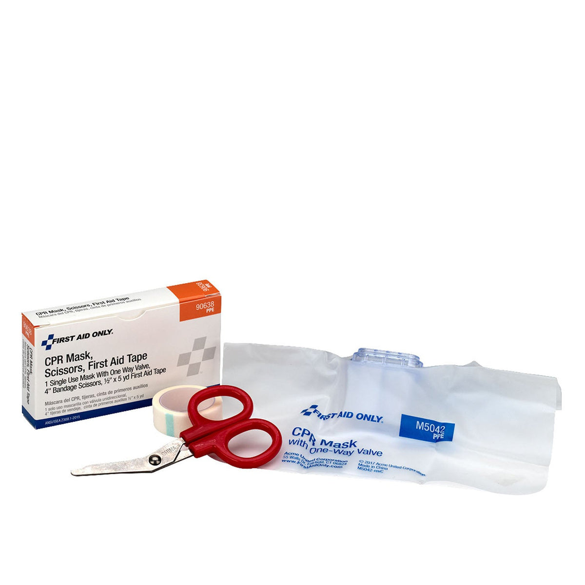 First Aid Only/Acme United CPR Kit - Mask, Scissors, Tape Roll