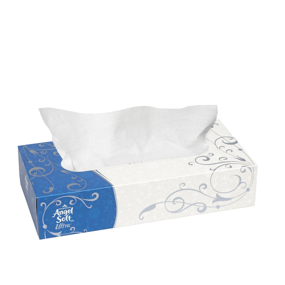Georgia-Pacific Angel Soft PS Premium Facial Tissue - Flat Box, 125 Sht/BX