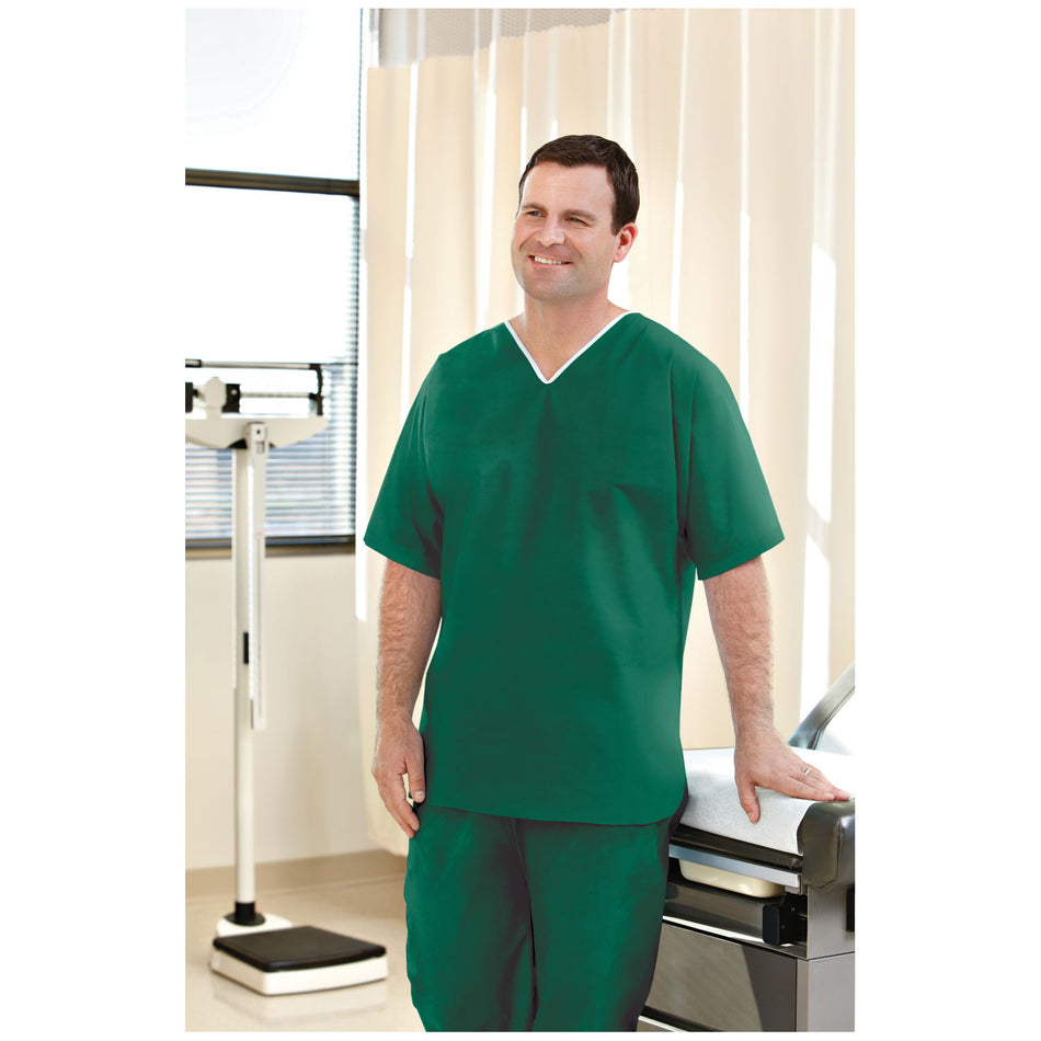 Graham Medical Disposable Elite Non-Woven Scrubs - Shirts, Green