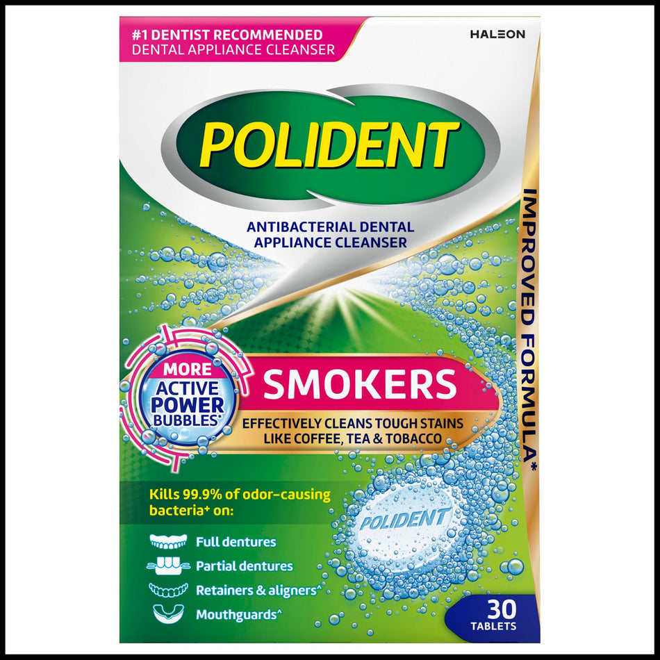 Haleon Polident Antibacterial Dental Appliance Cleanser - Smokers Cleanser