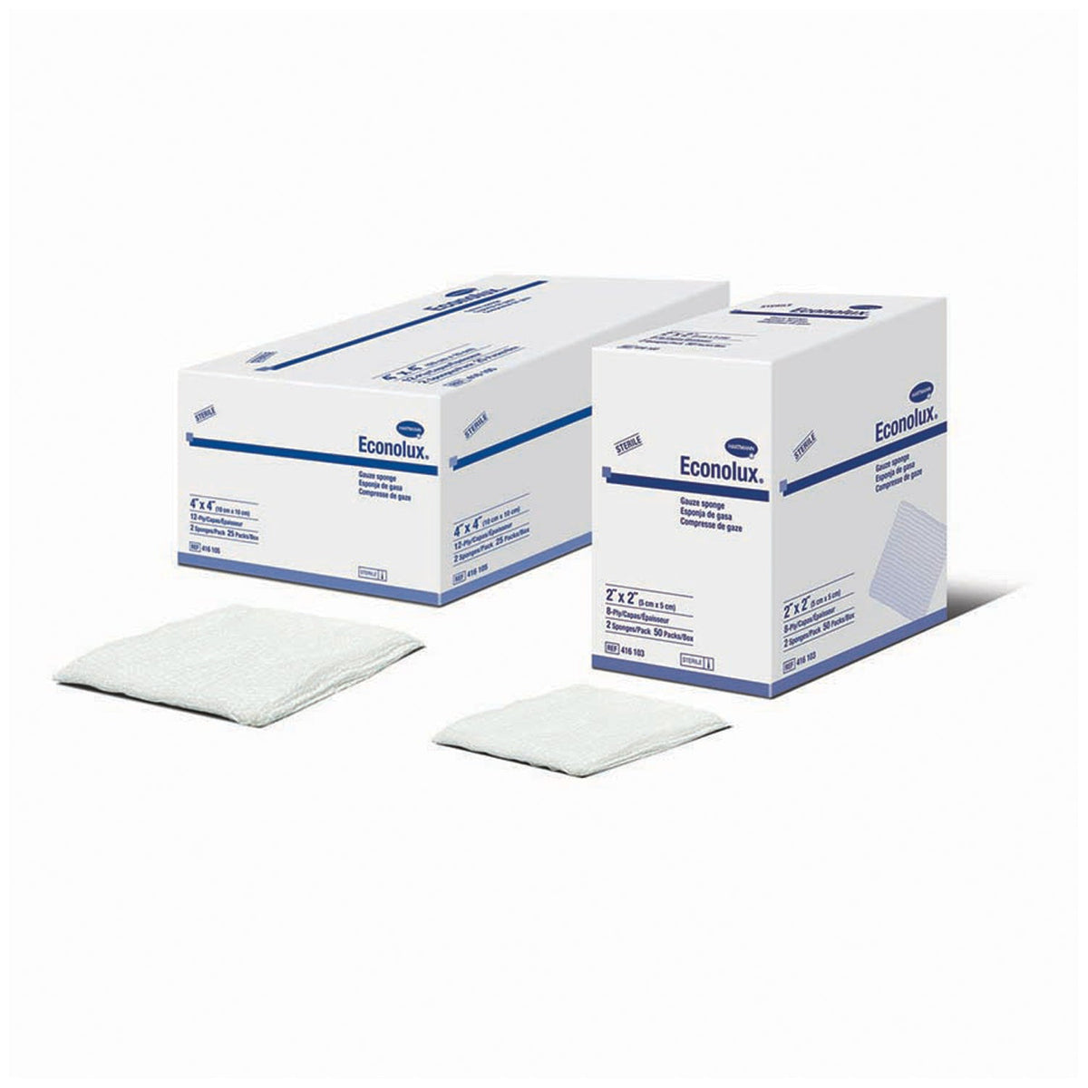Hartmann USA Econolux Gauze Sponges - Non-Sterile, 4" x 4", 16-Ply