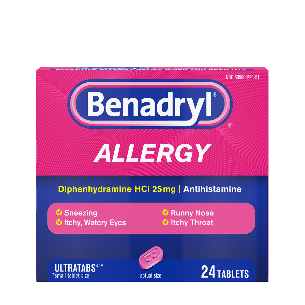 Benadryl Antihistamine Plus Congestion Ultratabs Tablets