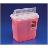 Cardinal Health In-Room Containers with Always-Open Lids - Transparent Red