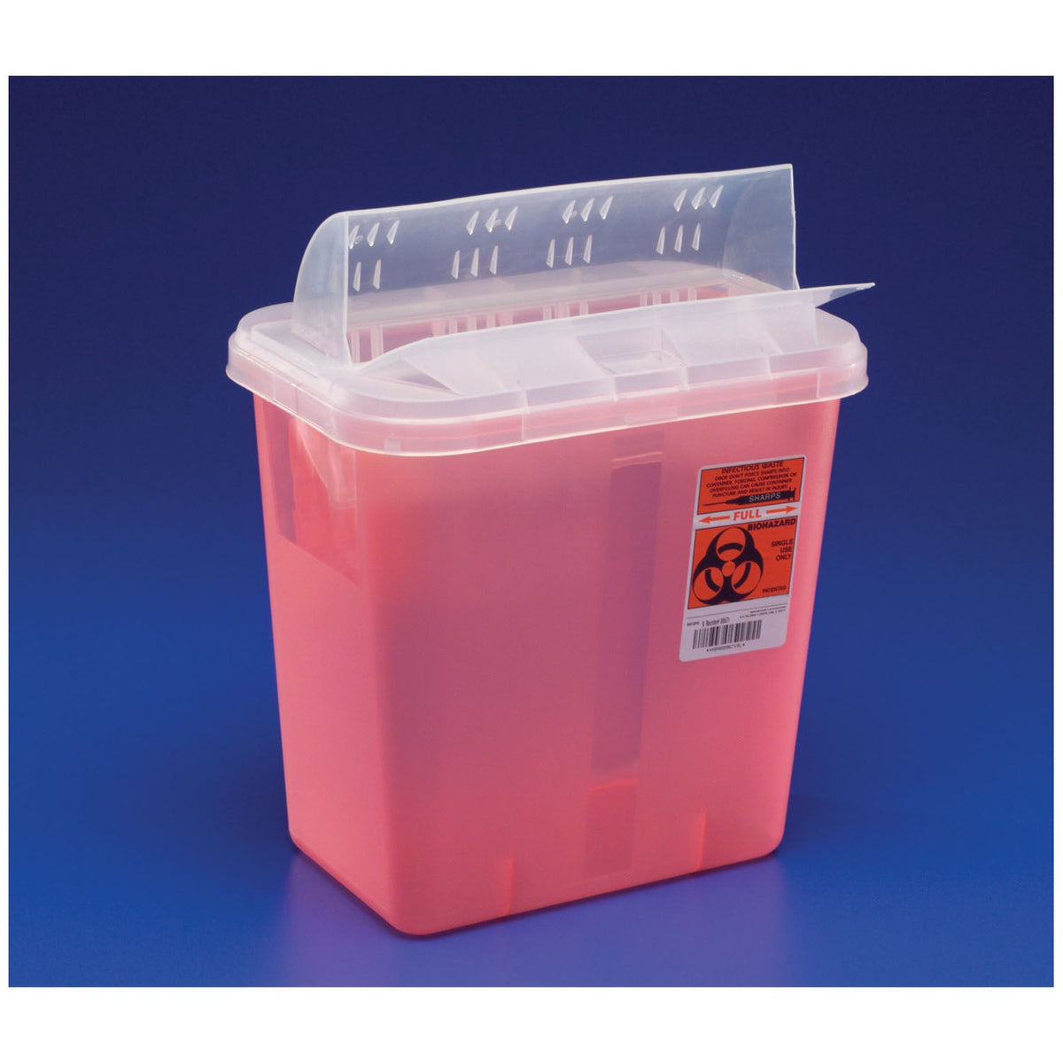 Cardinal Health In-Room Containers with Always-Open Lids - Transparent Red