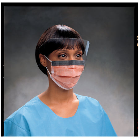 Halyard Fluidshieldtm Face Masks - Procedure Masks with Wraparound Visor (Orange)