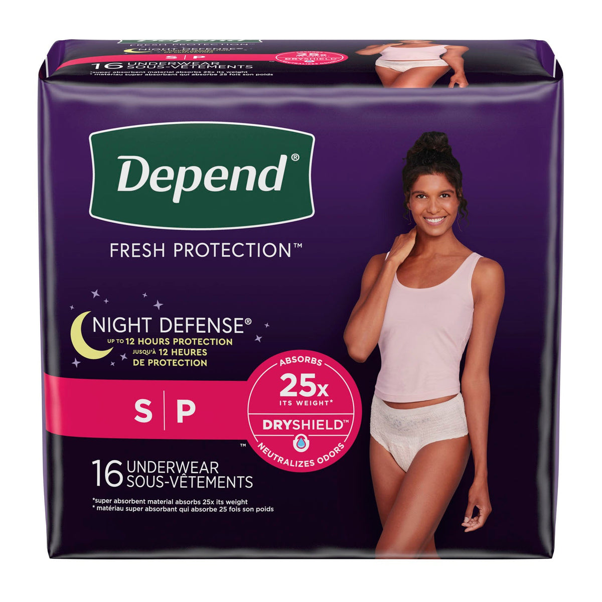 Kimberly-Clark Depend Protective Underwear - Overnight, Women, Small