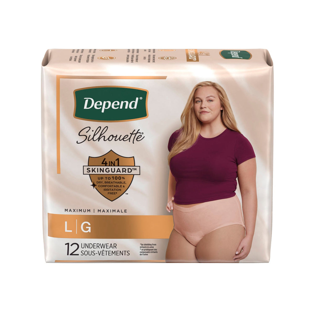 Kimberly-Clark Dependtm Silhouette Maximum Briefs - Briefs, Pink
