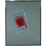 Medegen Lab Safetm Laboratory Specimen Collection Bags - Zip Closure, Biohazard Print