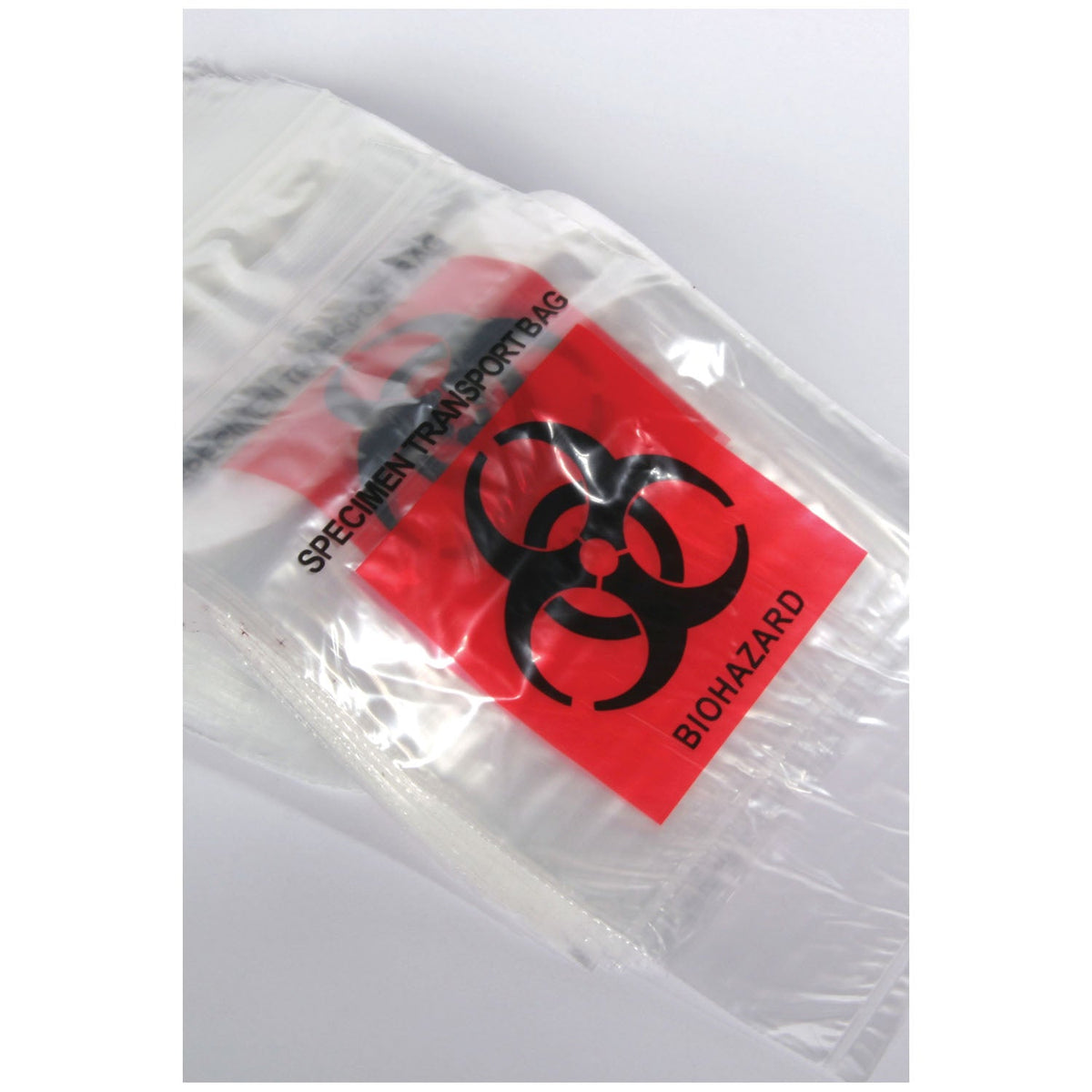 Medegen Lab Safetm Laboratory Specimen Collection Bags - Zip Closure, Economy, Biohazard Print