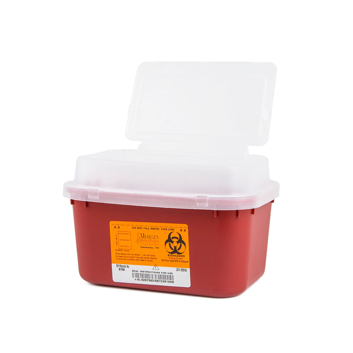Medegen Stackable Sharps-Container System - Red with Tortuous Path Lid – image 2