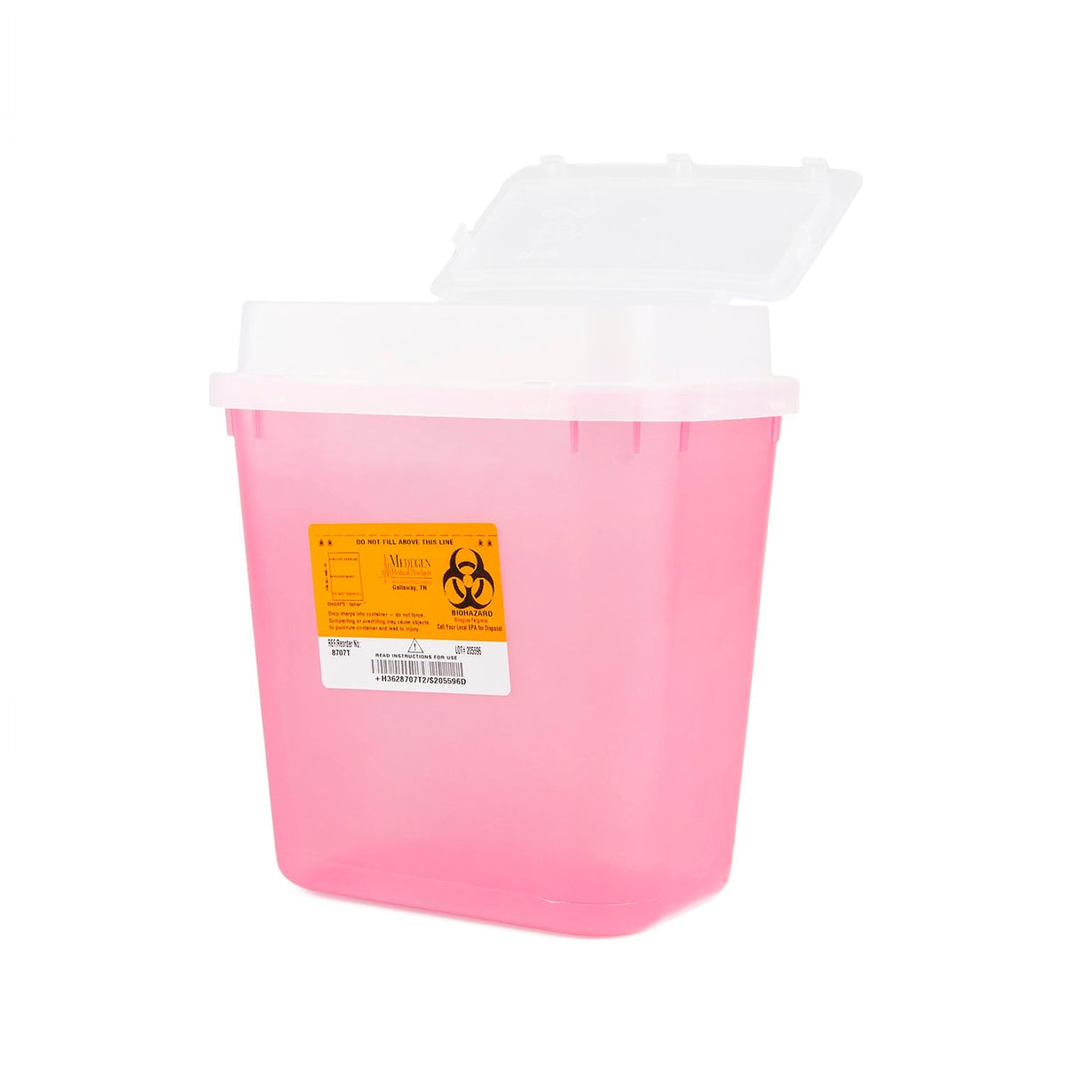 Medegen Stackable Sharps-Container System - Translucent Red with Tortuous Path Lid