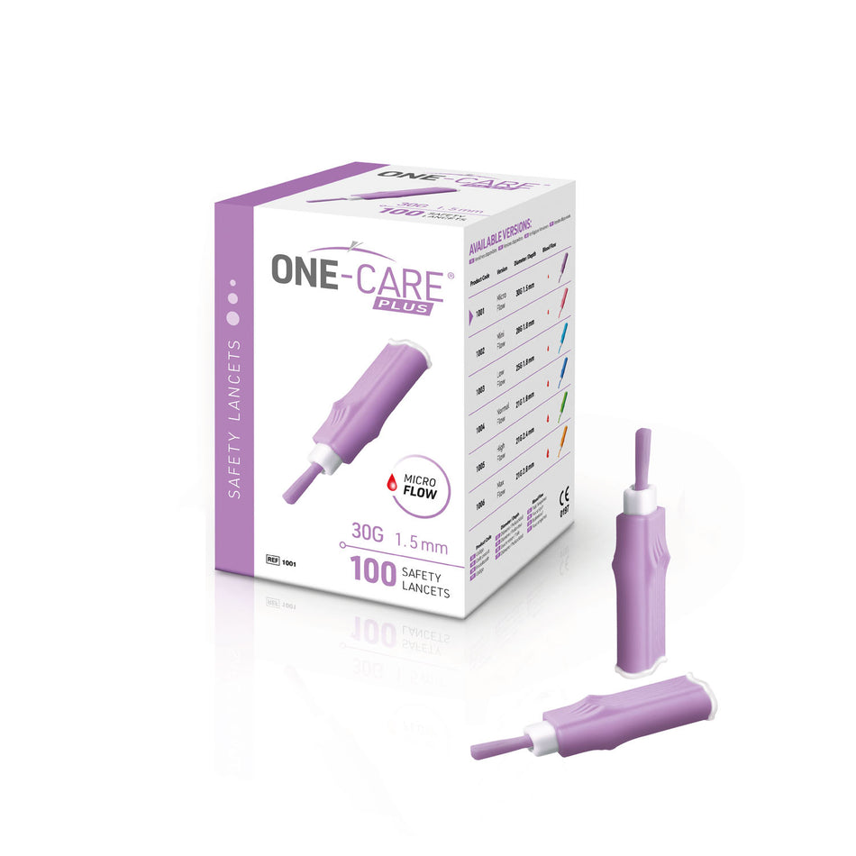 Medivena One-Care Plus Safety Lancets - 30G