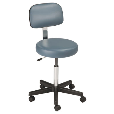 Mti Stool - Pneumatic Hand Operated - Black Base with Ergo Backrest