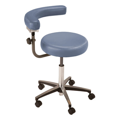 Mti Stool - Pneumatic Hand Operated - Chrome Base with Body Support - Ultra Upholstery