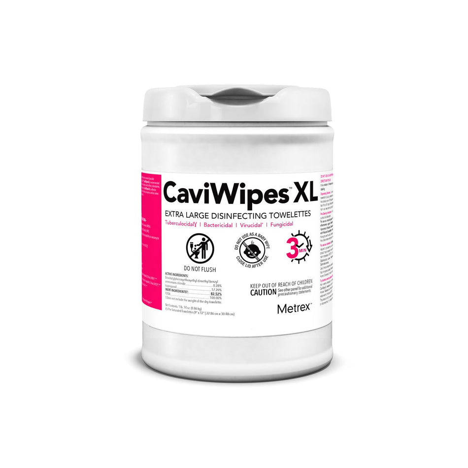 Metrex Caviwipestm Disinfecting Towelettes - Canisters (XL 65 Wipes)