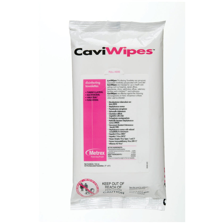 Metrex Caviwipestm Disinfecting Towelettes - Flat Pack