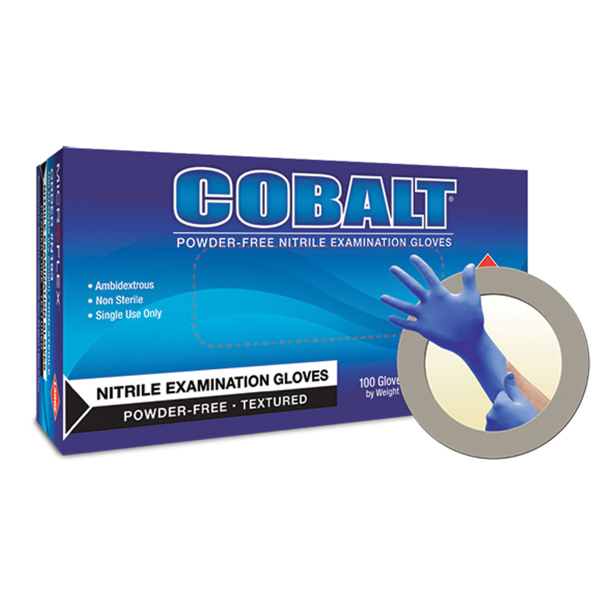 Ansell Microflex Cobalt Powder-Free Nitrile Exam Gloves