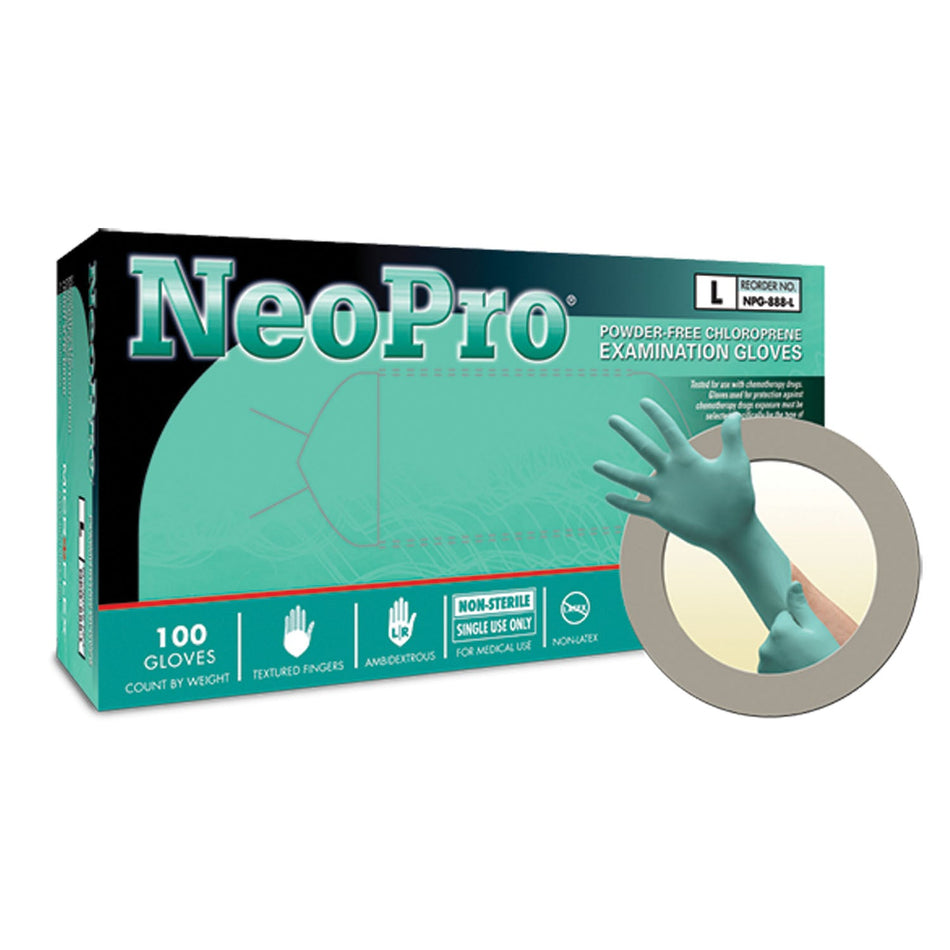 Ansell Microflex Neopro Powder-Free Chloroprene Exam Gloves - X-Large