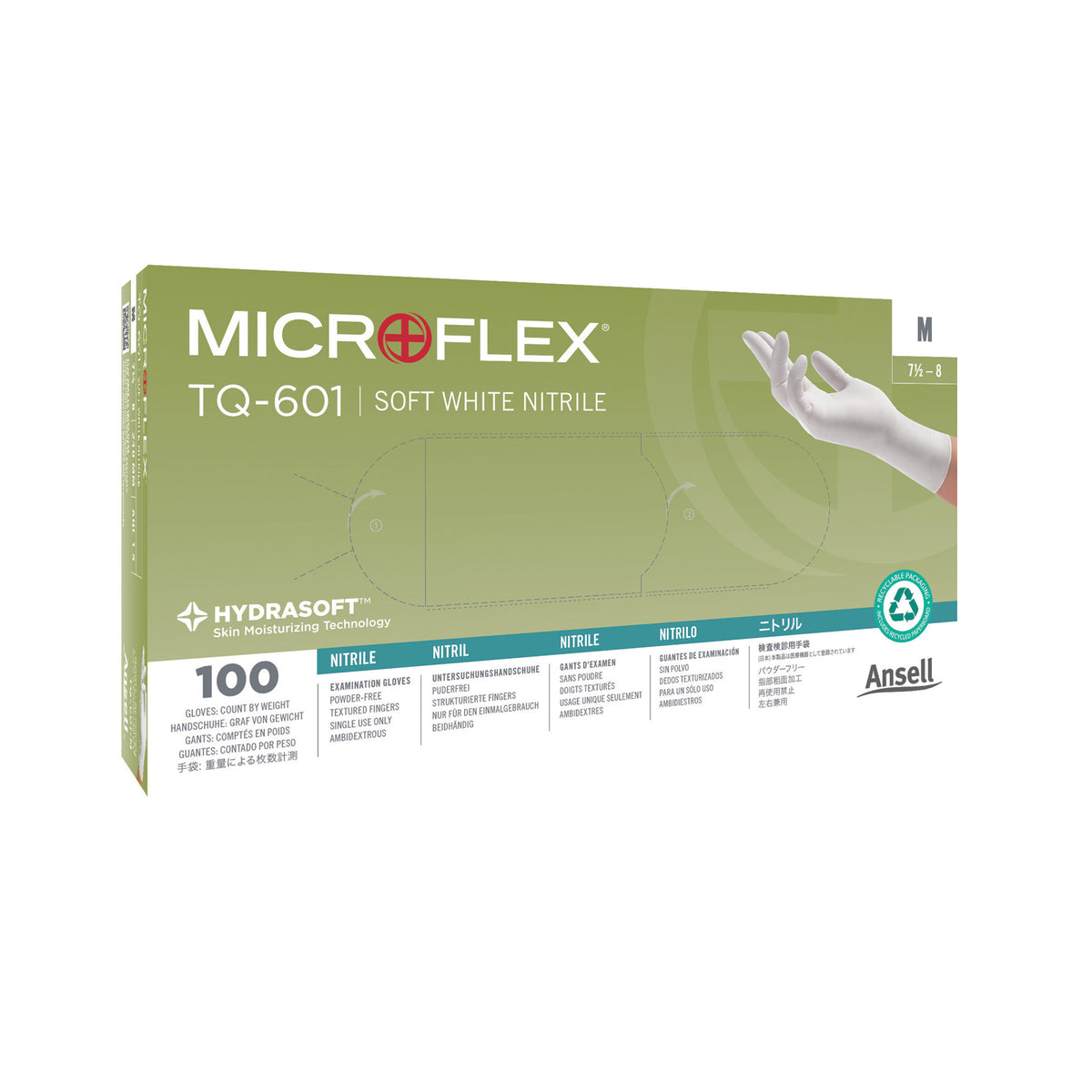 Ansell Microflex Soft White Powder-Free Nitrile Exam Gloves