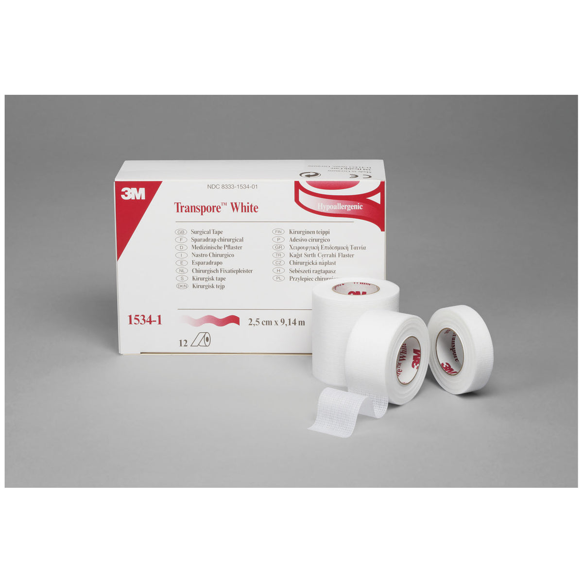 Solventum Transporetm White Dressing Tape - Standard Rolls